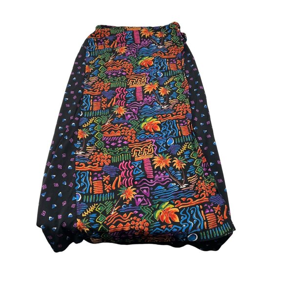 Vintage Units Tropical Print Tank & Matching Wrap Skirt Set Large 100% Rayon - Picture 7 of 13